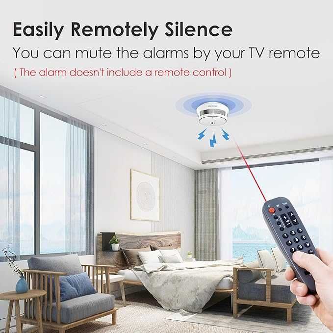 Alarma de fum, baterie 10 ani, alarme de incendiu pentru casă EN14604