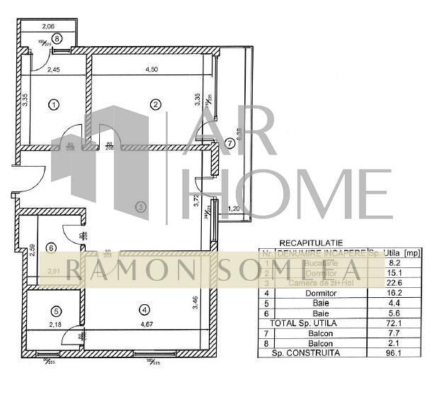 Apartament 3 camere, 2 bai, 2 parcari, Albert, Nord, Ploiesti