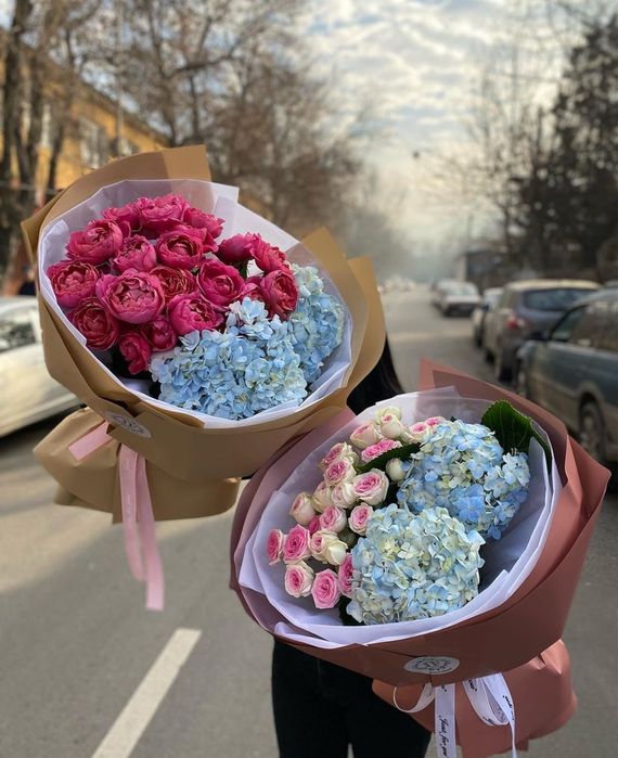 Пионы Кустовые розы Гортензии