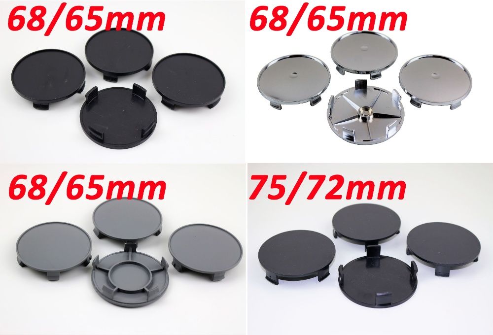 Универсални Черни/Сиви/Хром Капачки за Джанти 68/65мм 75/72мм 4бр.