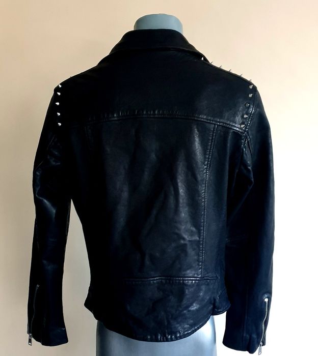 All Saints Crow Biker Leather Jacket Mens Size S ОРИГИНАЛ! Ест. кожа!
