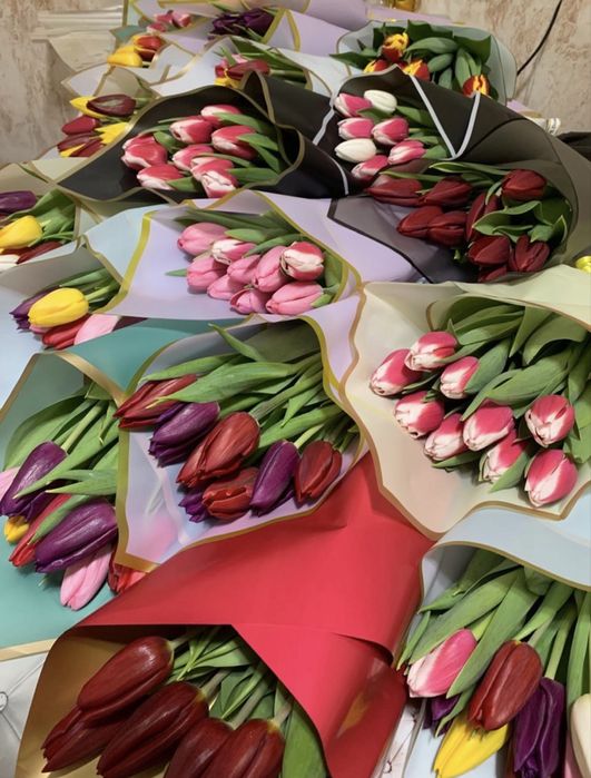 Букеты тюльпанов до 51шт