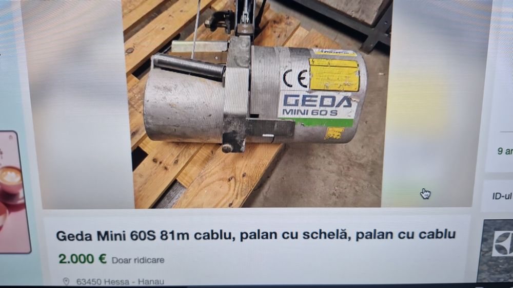 Macara - Palan pentru schele GEDA Mini 60S