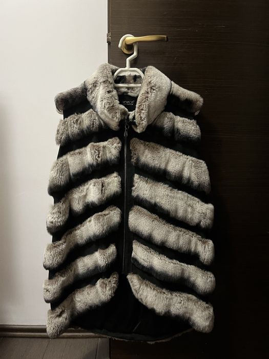 Vesta din piele si blana naturala