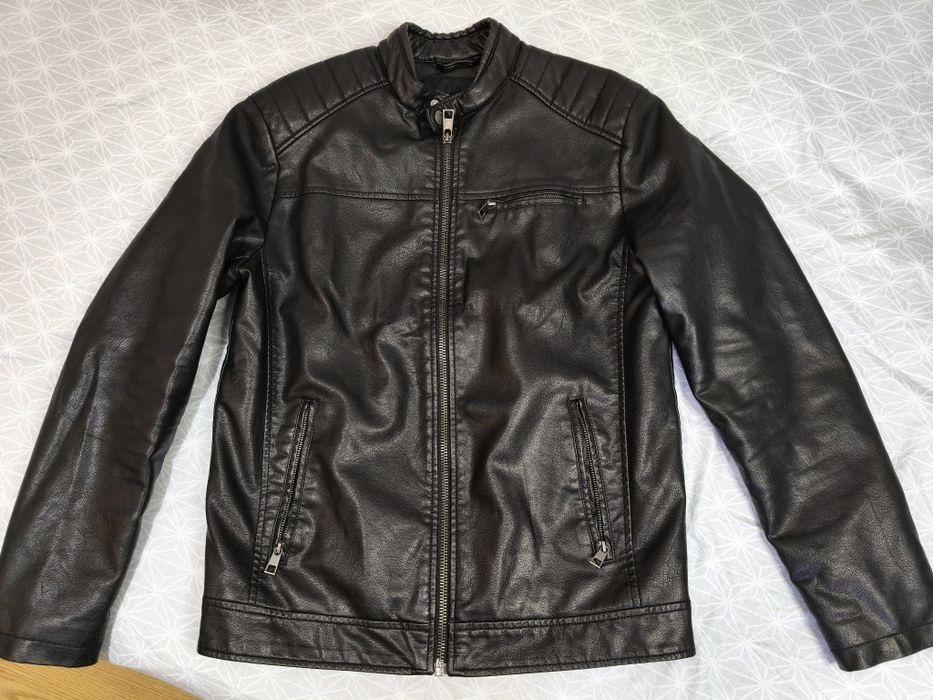 Geacă barbateasca C&A neagră, stil biker/moto, mărime M, ca noua