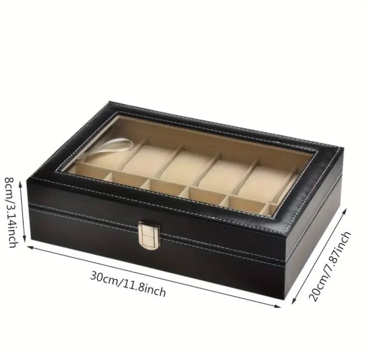 Чисто нова кожена кутия за 10 часовника