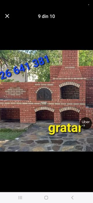 Gratar rustic de cărămidă plita țărănească cuptor de pâine afumături m