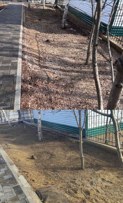 Уборка участков, чистка.