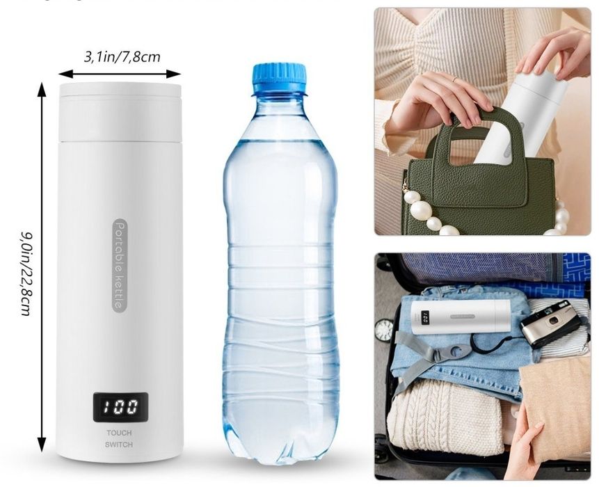 Fierbător de călătorie electric,  mini cană termică 3 în 1Fierbător de