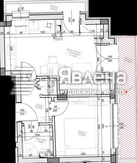 Нов двустаен апартамент до центъра с 2 балкона