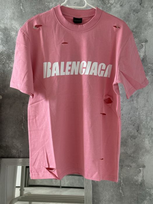 Balenciaga Ripped Pink T-shirt