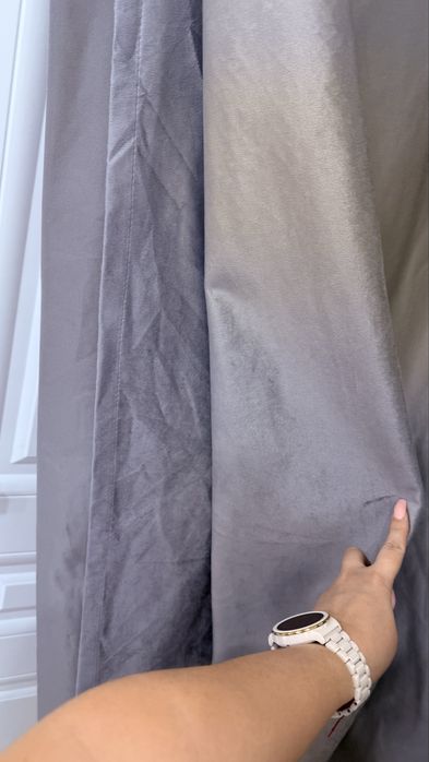 Шторы серые бархатный велюр