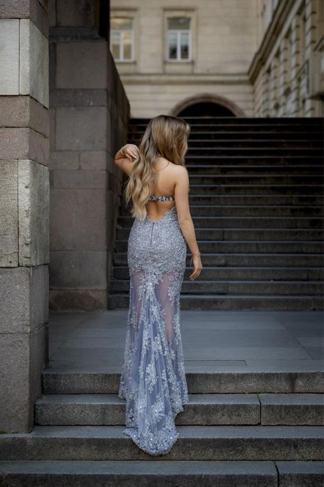 Официална дизайнерска поръчкова рокля + чанта LIZA KAIN