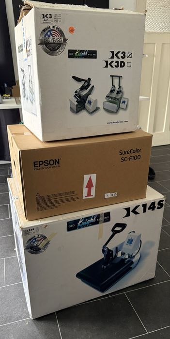 Термо преси Geoknight и принтер EPSON F100 сублимационен гаранционни