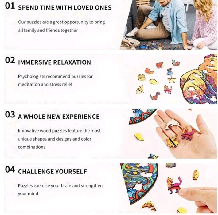 Puzzle lemn bufnita - Mărimea L A3