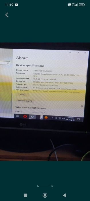 Micro tower Dell i7 2.80Ghz 16Gb ram 500Gb ssd Samsung