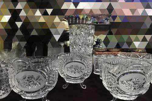 Хрустальные конфетницы 4шт Югославия на трёх ножках