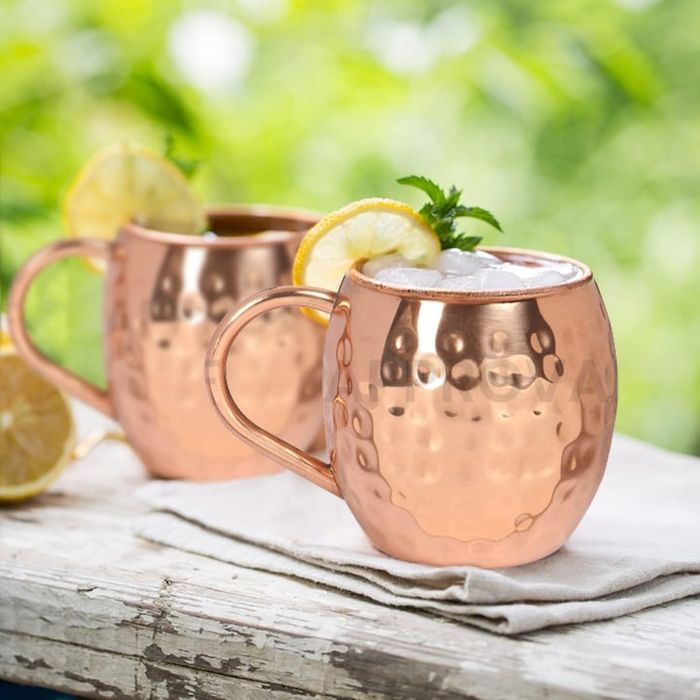 Комплект от 2 чаши Moscow Mule Zap Impex, 100% ръчно изработена масивна мед, 530 ml,
