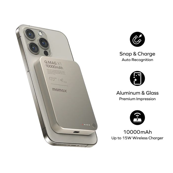 MOMAX Magnetic Wireless Power Bank 10000mAh - Gen 2