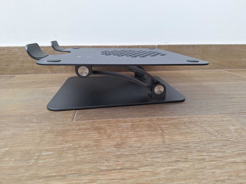 Suport pentru laptop, ijoynewk, Aluminiu, Pliabil, 11-17'', 26x26x27 cm Gri