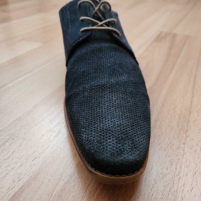 Pantofi piele naturala albastru bleumarin