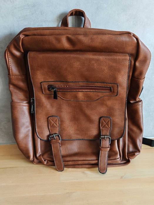 Rucsac Urban Vintage|Piele Naturală|Maro Coniac|Compartiment Laptop