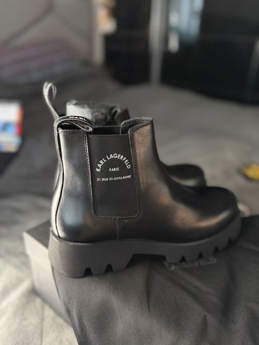 Karl Lagerfeld Boots cizme barbati piele neagra marimea 41 noi