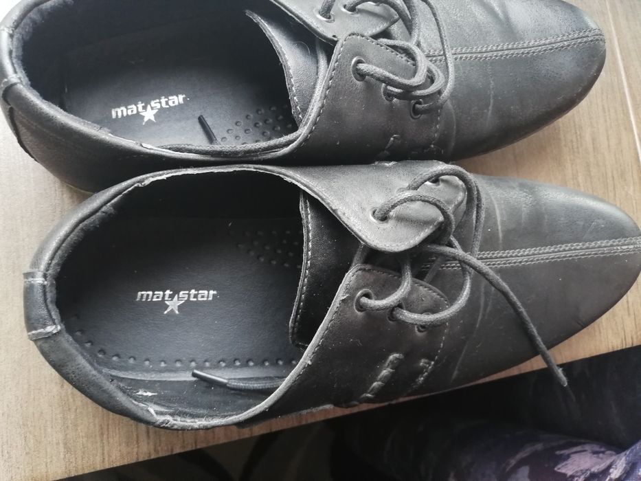 Спортно елегантни  кожени мъжки обувки mat star