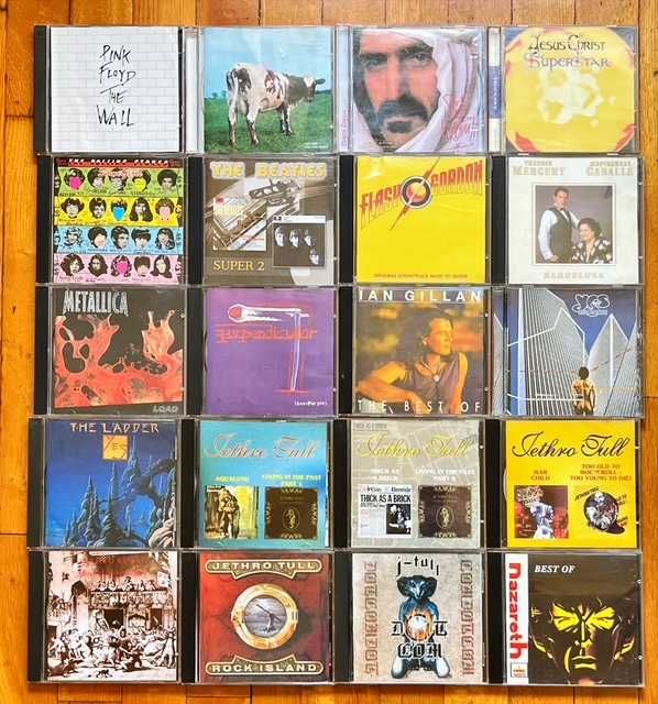 Lot CD rusesti rock&pop: Pink Floyd, Zappa, Jethro Tull, Maiden, Smokie, Wakeman, De Lucia