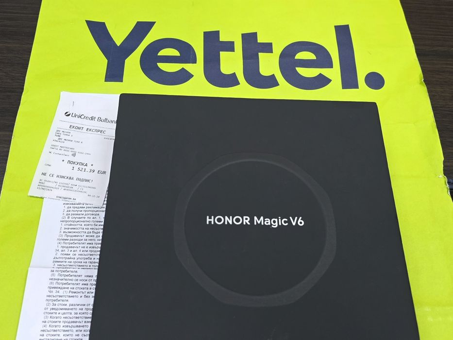 ***КАТО НОВ 512GB Honor Magic V6 Yettel Гаранция 4г. 2030 Black | Черен