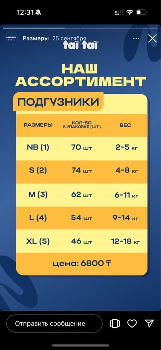 Продадим Оптом подгузники - трусики Тай Тай