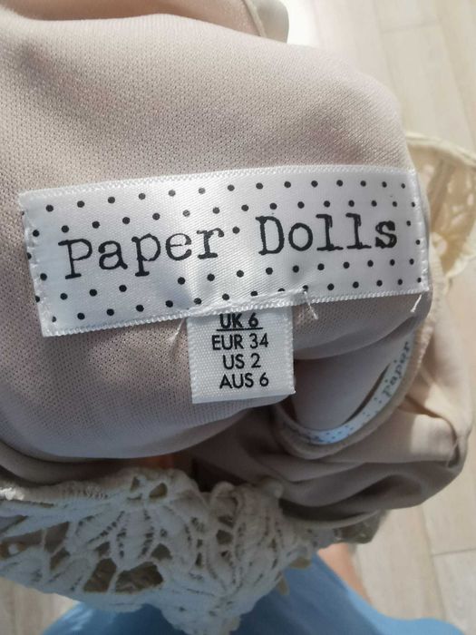 Rochie brodata crem 34/xs