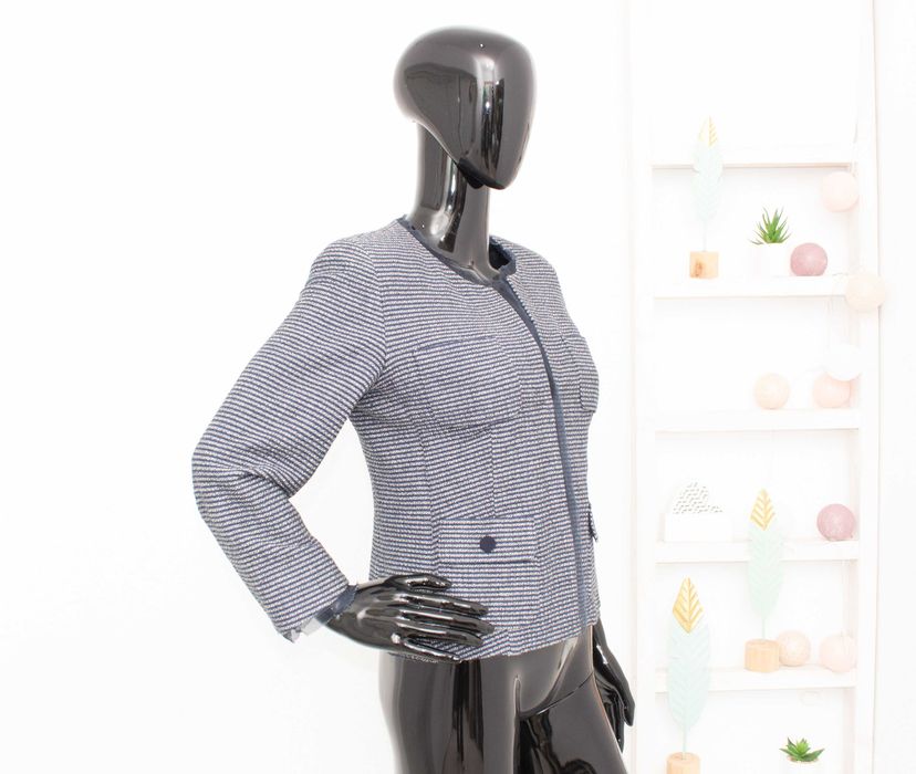 Weekend Max Mara дамско сако синьо райе памук 36 S