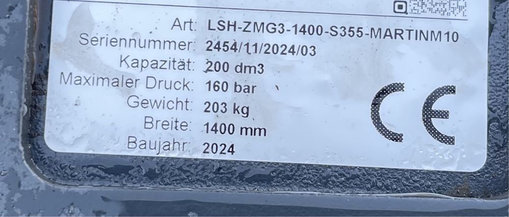 Cupa taluz inclinabila 1400mm 5-7tone