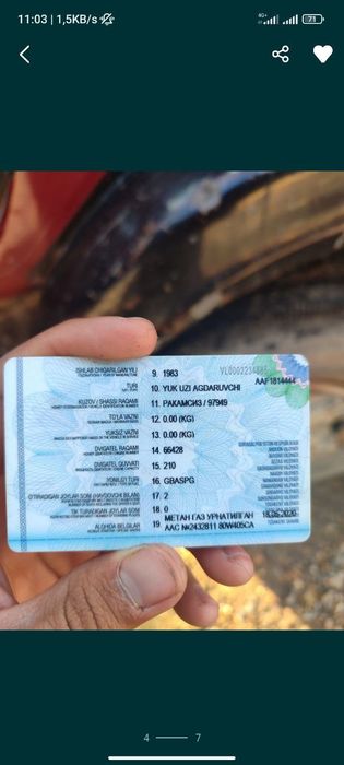 Moshina ishlab turibdi Balonlari 50% Qolgan ma'lumotlarni telda gaplas