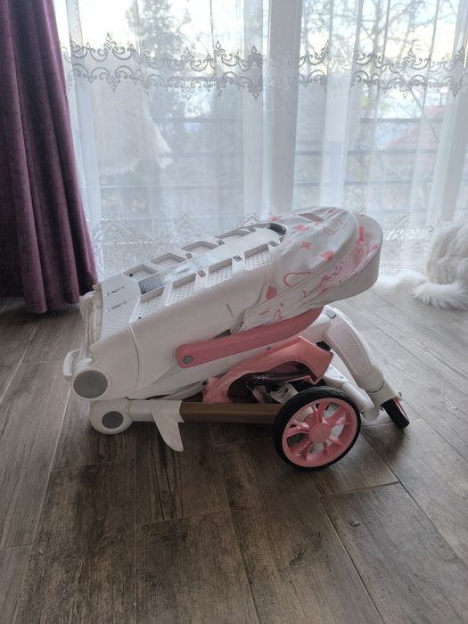 Căruț sport Flippy Bear Alb/Roz ,pliabil,cu funcție de dormit
