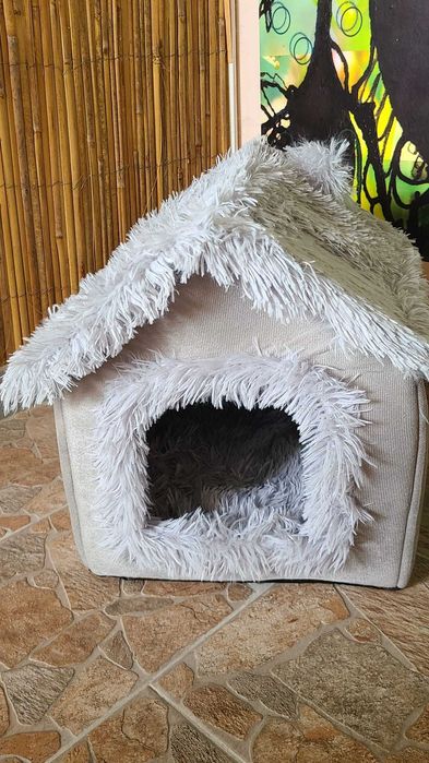 Culcus tip casuta de lux animale / casa pisici și catei LARGE NOUA