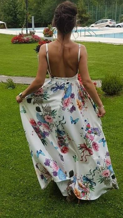 Rochie lunga motiv floral