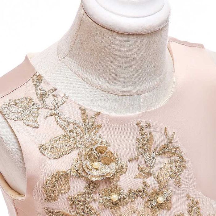 NO. L5056 Официална детска рокля от сатен