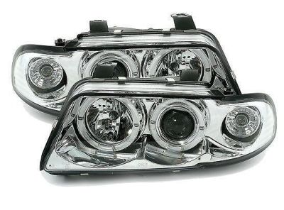 Кристални фарове за Audi A4 Angel Eyes (1995-1998) - хром