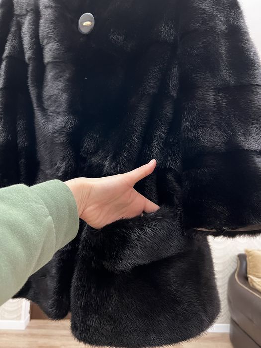 Норковая шуба черная