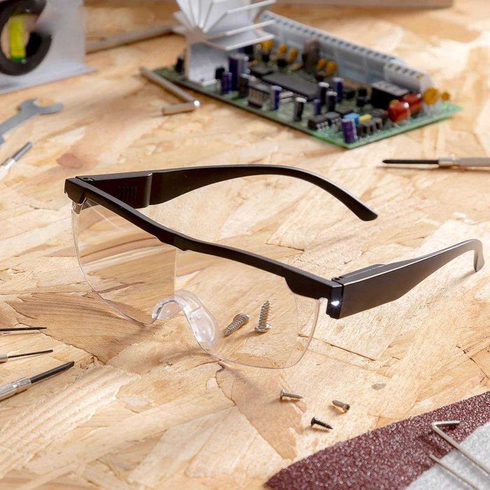 Ochelari marire tip lupa cu 2 lumini LED pentru bricolaj, citit, cusut