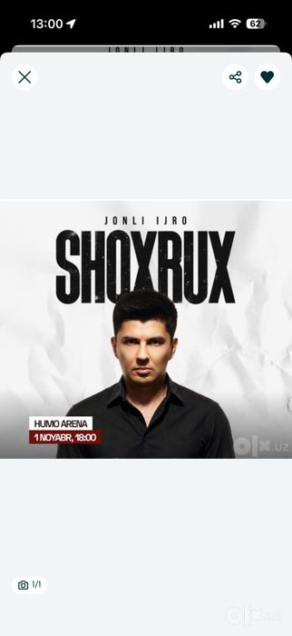 Shoxrux rep bilet sotiladi!