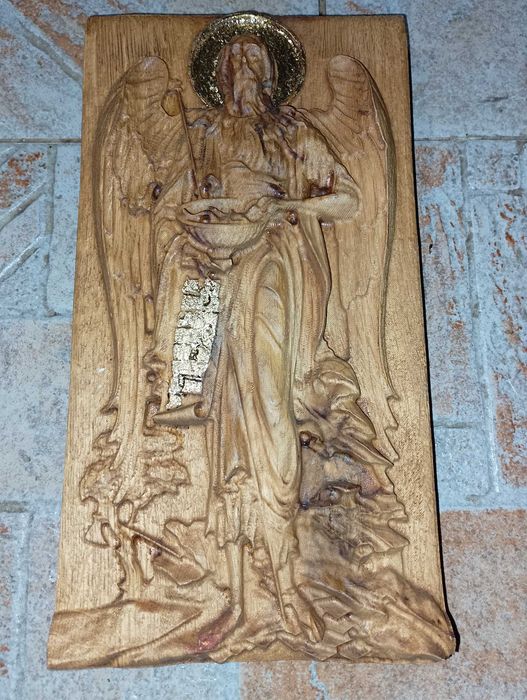 Дърворезба на,, Йоан Кръстител",антик масичка, абаносов слон-4кг.,