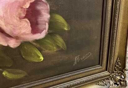 Spectaculoasa pictura semnata-Elegant buchet floral-Olanda