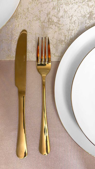 Set tacâmuri din inox auriu finisaj premium 24 piese GLOSS