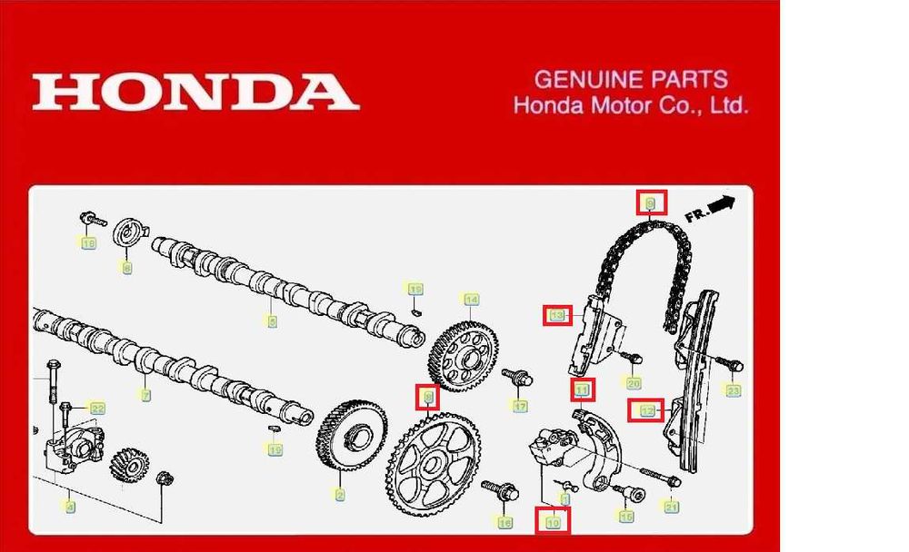 Oригинална Ангренажна Верига Комплект За ХОНДА 2.2 Дизел - 140 К.С.