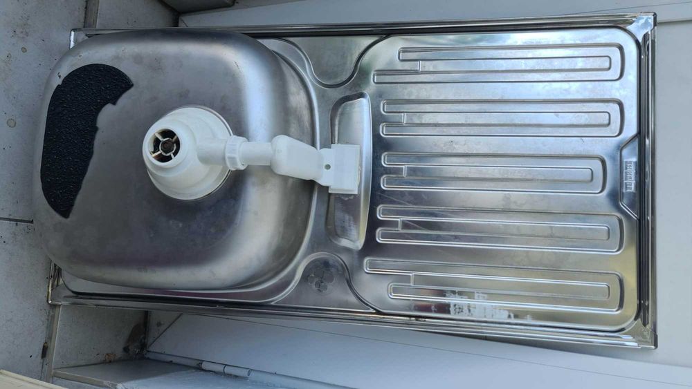 Кухненска мивка за вграждане - инокс. Чисто нова. 100х50х24см