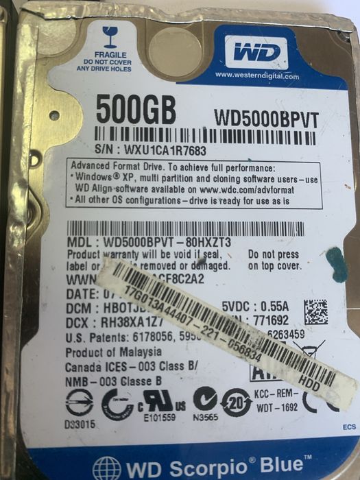 Hard laptop 500 gb