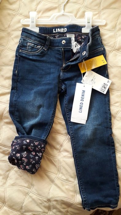 Дънки с подплата H&M  за момиче  р-р 98